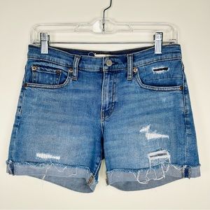 Gap 90s Cuffed Distressed 5" Denim Blue Jean Shorts Size 26